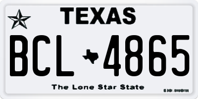 TX license plate BCL4865