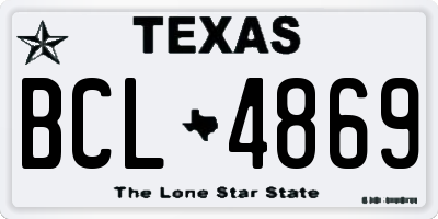 TX license plate BCL4869