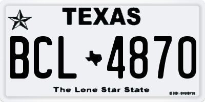 TX license plate BCL4870