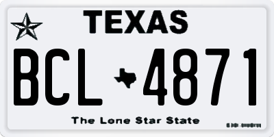 TX license plate BCL4871
