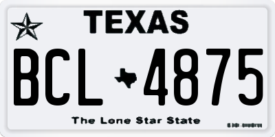 TX license plate BCL4875