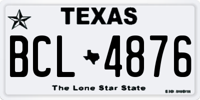 TX license plate BCL4876