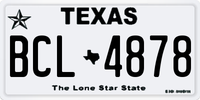 TX license plate BCL4878