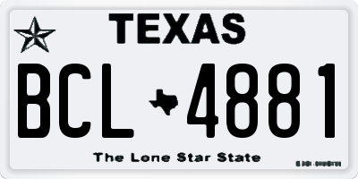 TX license plate BCL4881