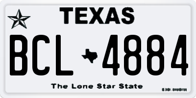 TX license plate BCL4884