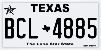 TX license plate BCL4885
