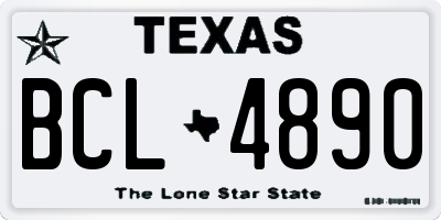 TX license plate BCL4890