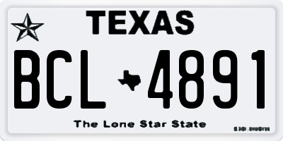TX license plate BCL4891