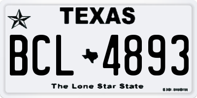 TX license plate BCL4893