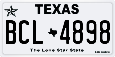 TX license plate BCL4898