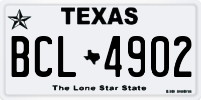 TX license plate BCL4902