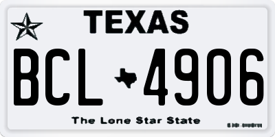 TX license plate BCL4906