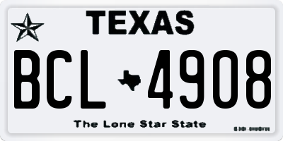TX license plate BCL4908