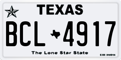 TX license plate BCL4917