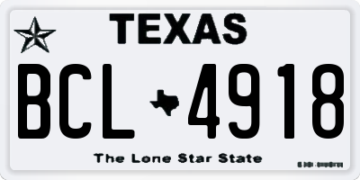 TX license plate BCL4918