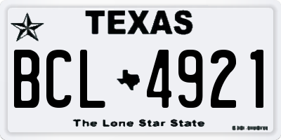 TX license plate BCL4921