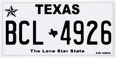 TX license plate BCL4926