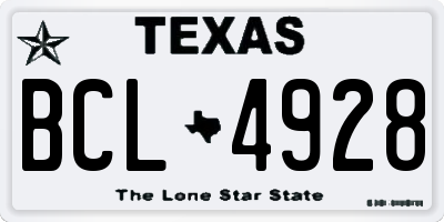 TX license plate BCL4928