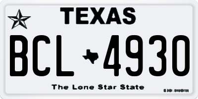 TX license plate BCL4930