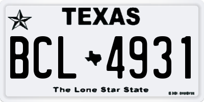 TX license plate BCL4931