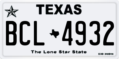 TX license plate BCL4932