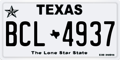 TX license plate BCL4937