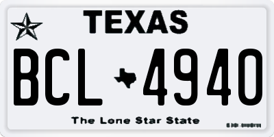 TX license plate BCL4940