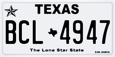 TX license plate BCL4947