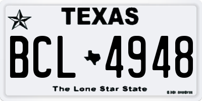 TX license plate BCL4948