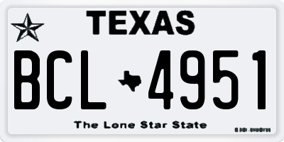 TX license plate BCL4951