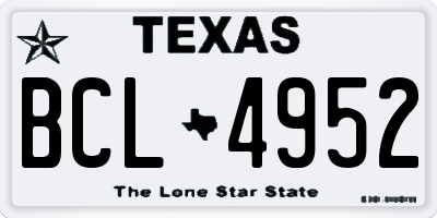 TX license plate BCL4952
