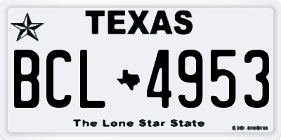 TX license plate BCL4953