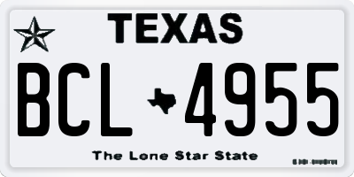 TX license plate BCL4955