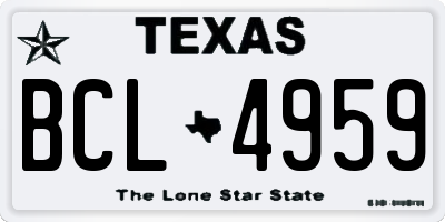 TX license plate BCL4959