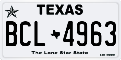 TX license plate BCL4963