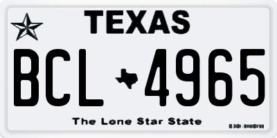 TX license plate BCL4965