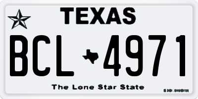 TX license plate BCL4971