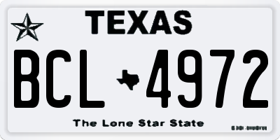 TX license plate BCL4972