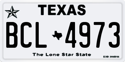 TX license plate BCL4973