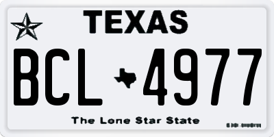 TX license plate BCL4977