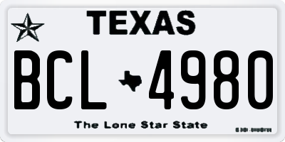 TX license plate BCL4980