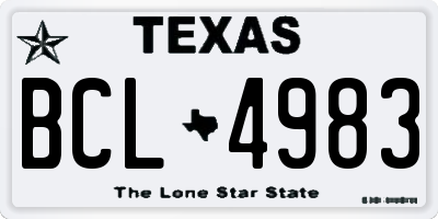 TX license plate BCL4983