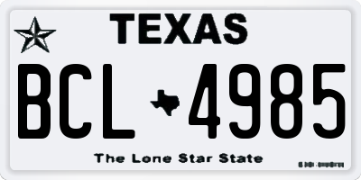 TX license plate BCL4985