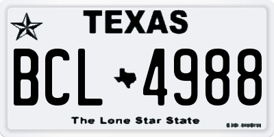 TX license plate BCL4988