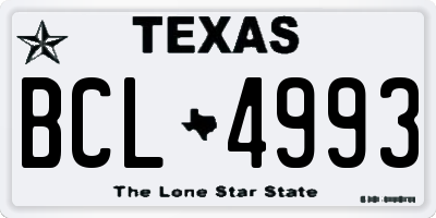 TX license plate BCL4993