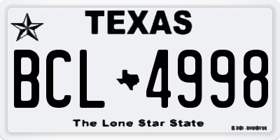 TX license plate BCL4998