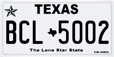 TX license plate BCL5002