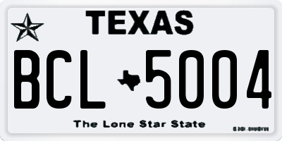 TX license plate BCL5004