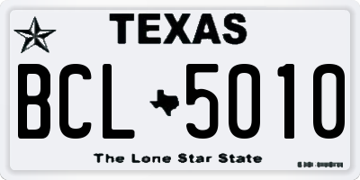 TX license plate BCL5010