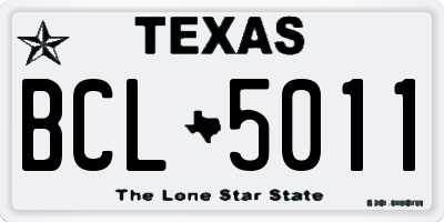 TX license plate BCL5011